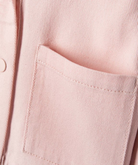 Veste fille en denim avec poches plaquées vue4 - GEMO 4G FILLE - GEMO