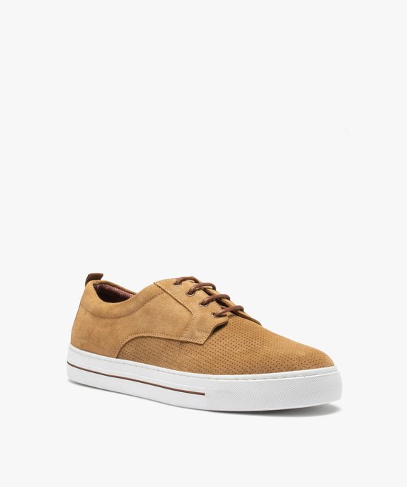 Baskets homme en cuir à semelle contrastante - Tanéo vue2 - TANEO - GEMO