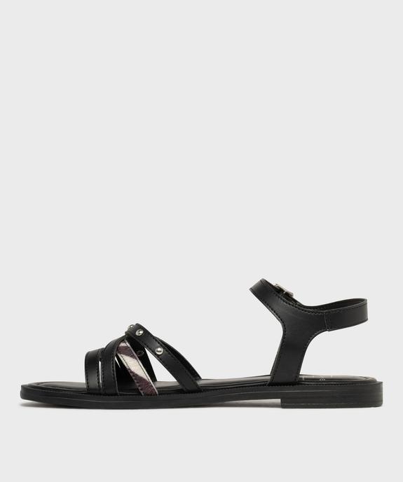 Sandales plates à brides entrelacées femme vue3 - FOLLOW ME - GEMO