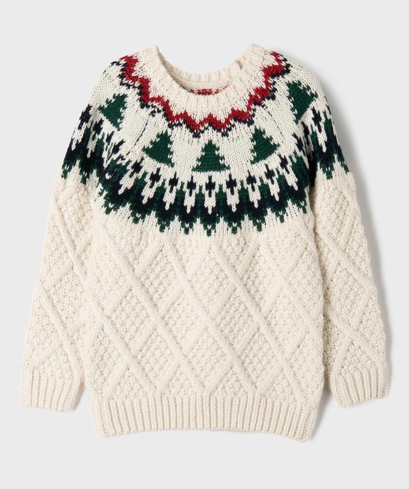 Pull jacquard en grosse maille fantaisie garçon vue1 - GEMO (ENFANT) - GEMO