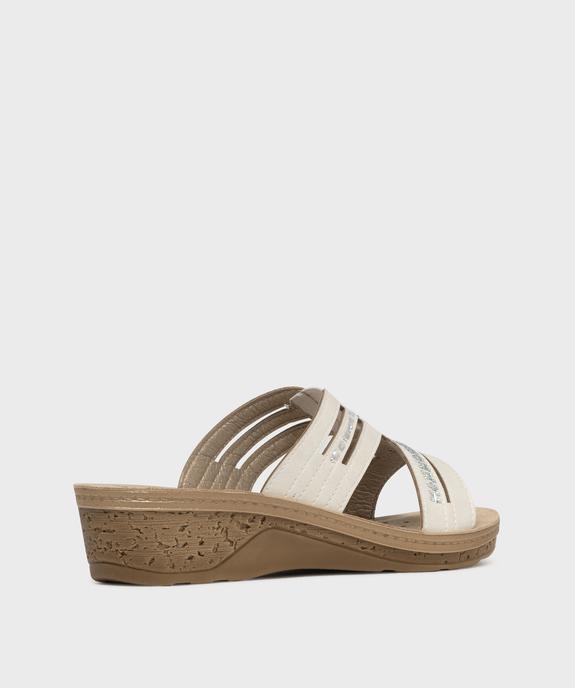 Mules confort avec strass à talon compensé femme vue4 - G'FLEX - GEMO