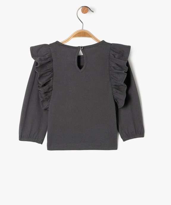 Tee-shirt manches longues à volants bébé fille - LuluCastagnette vue3 - LULUCASTAGNETTE - GEMO