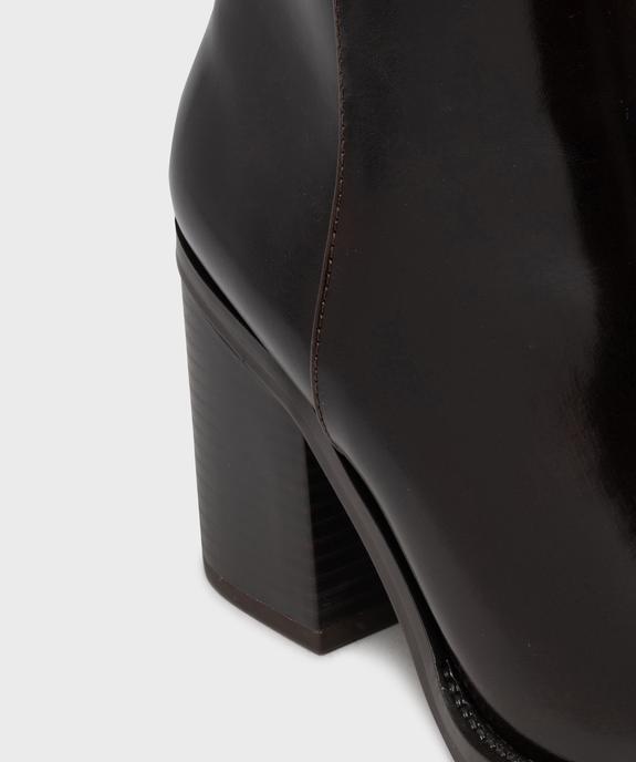 Boots à talon large et bout rond unies femme vue6 - FOLLOW ME - GEMO