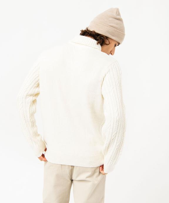 Pull col châle en maille torsadée homme vue3 - GEMO (HOMME) - GEMO