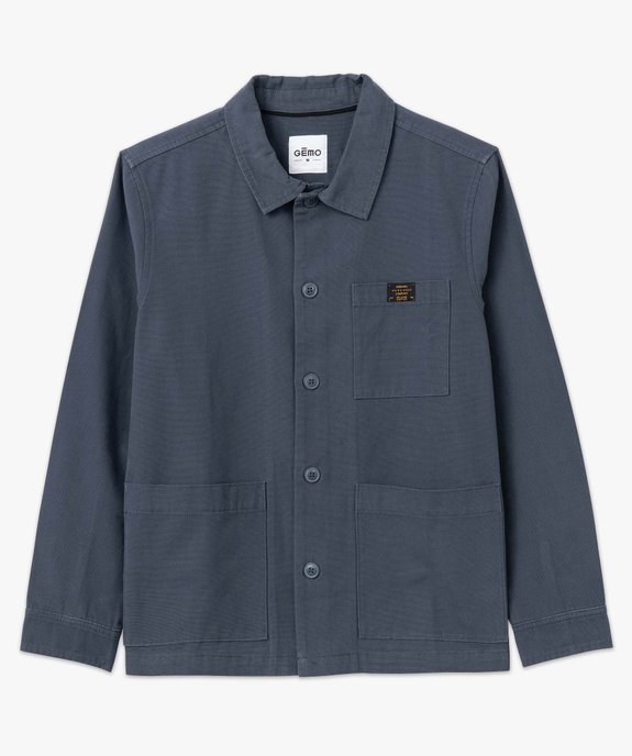Veste homme en coton forme chemise vue4 - GEMO (HOMME) - GEMO