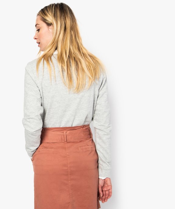 Sweat femme en coton biologique avec motif sur l'avant vue3 - GEMO 4G FEMME - GEMO