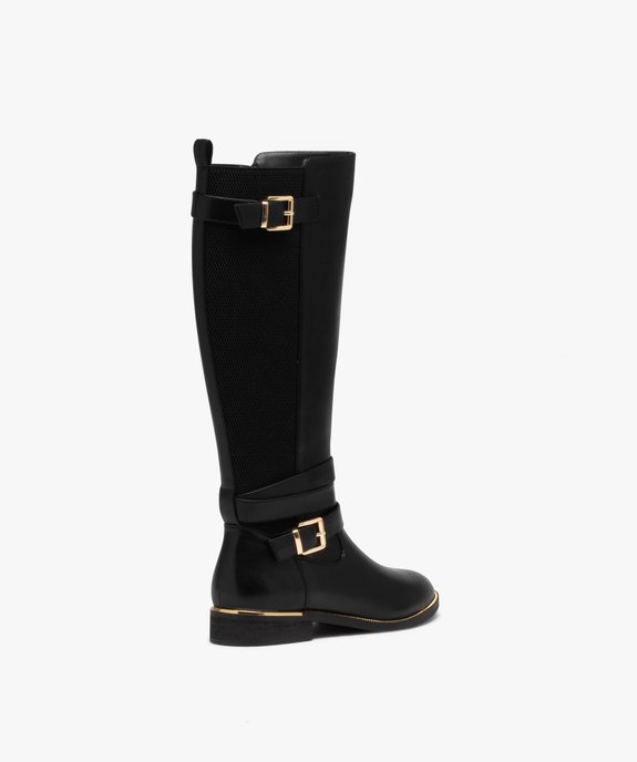 Bottes femme unies avec détails métallisés  vue4 - GEMO (CASUAL) - GEMO