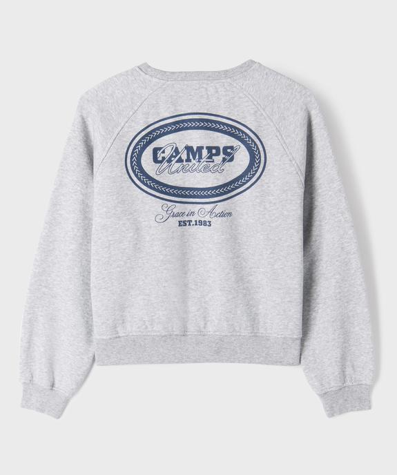 Sweat imprimé devant et dos à manches raglan fille - Camps United vue3 - CAMPS GEMO FOR GOOD - GEMO