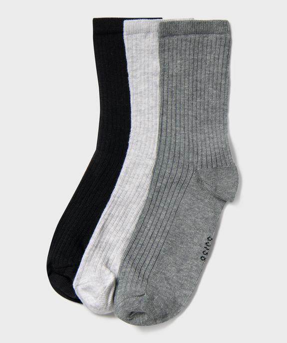 Chaussettes en maille côtelée fille (lot de 3) vue1 - GEMO 4G FILLE - GEMO