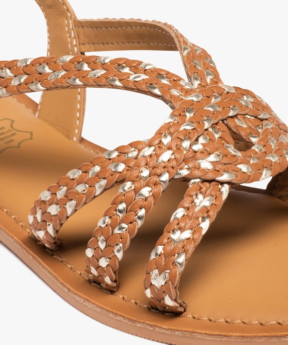 Sandales femme à brides tressées métallisées – Tanéo vue6 - TANEO - GEMO