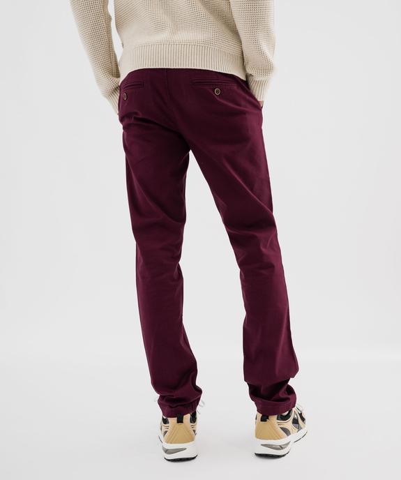 Pantalon chino en coton stretch avec ceinture tressée homme vue4 - GEMO 4G HOMME - GEMO
