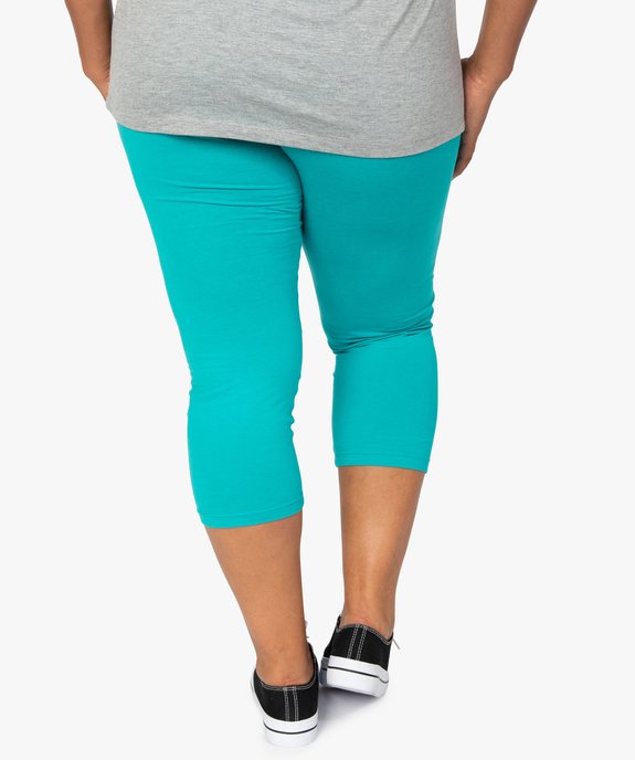 Pantacourt femme grande taille en maille unie et taille élastiquée vue3 - GEMO 4G GT - GEMO