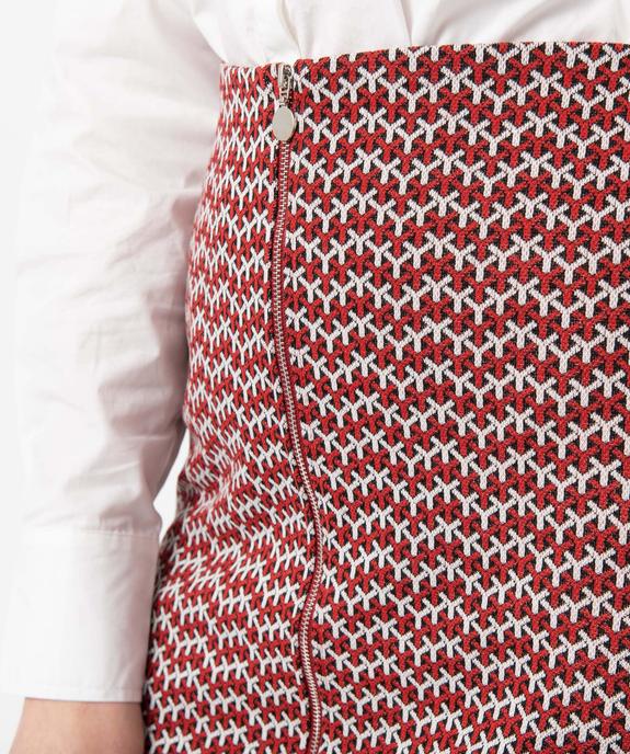 Jupe femme à motifs graphiques et fermeture zippée devant vue2 - GEMO(FEMME PAP) - GEMO