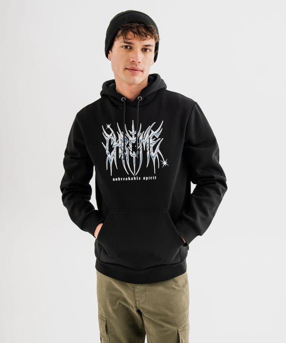Sweat à capuche en molleton imprimé homme vue1 - GEMO (HOMME) - GEMO