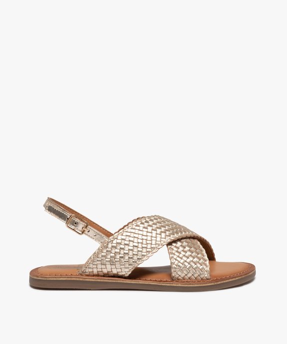 Sandales fille à talon plat et larges brides tressées vue1 - GEMO (ENFANT) - GEMO
