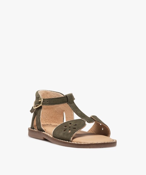 Sandales fille dessus cuir retourné à talon fermé – NA! vue2 - NA! - GEMO