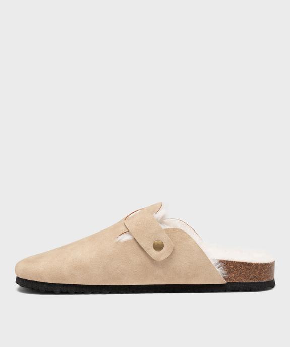 Sabots fourrés en suédine femme vue4 - 5 MILES - GEMO