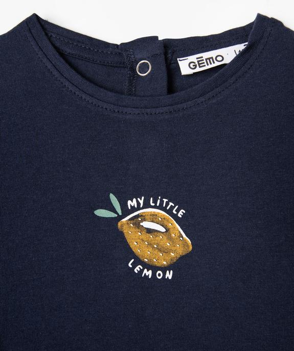 Tee-shirt bébé fille à manches longues imprimé thème fruit (lot de 3) vue2 - GEMO(BEBE DEBT) - GEMO