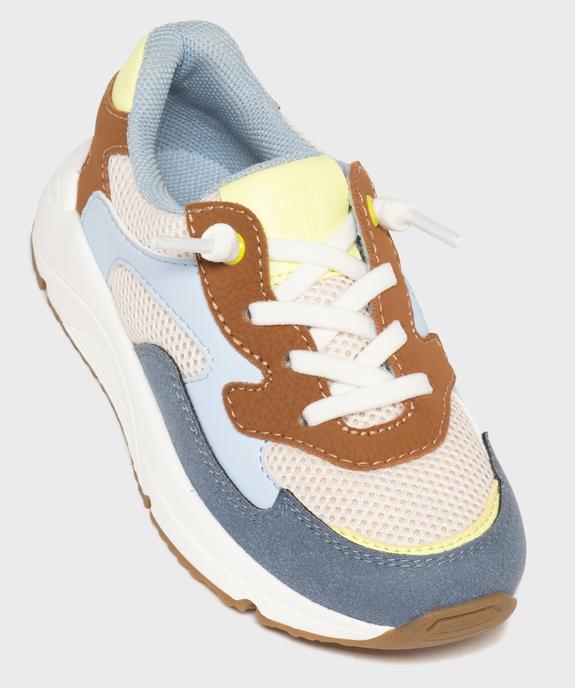 Baskets basses multimatières avec lacets élastiques garçon - 5 MILES vue5 - 5 MILES - GEMO