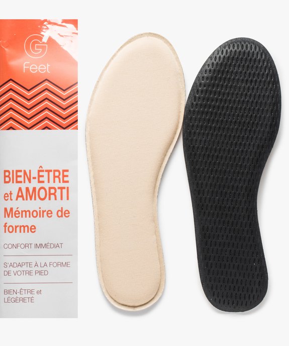 Semelles confort à mémoire de forme vue2 - GEMO(ENTRETIEN) - GEMO