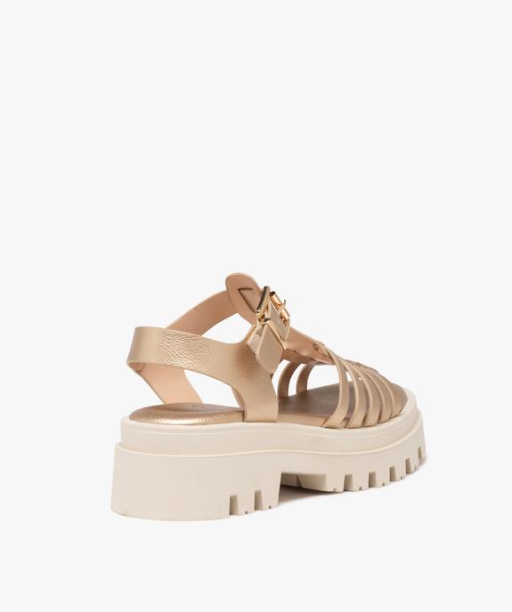 Sandales femme à talon dessus métallisé avec semelle crantée vue5 - GEMO (CASUAL) - GEMO