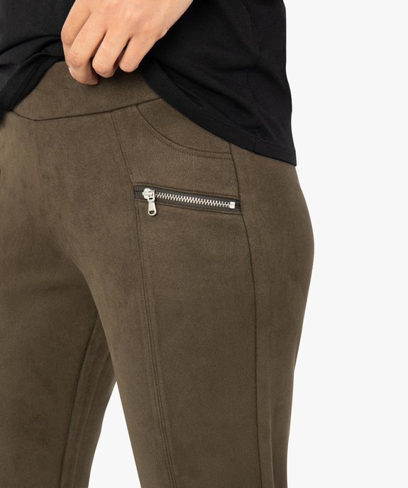 Pantalon femme en suédine coupe slim vue2 - GEMO(FEMME PAP) - GEMO