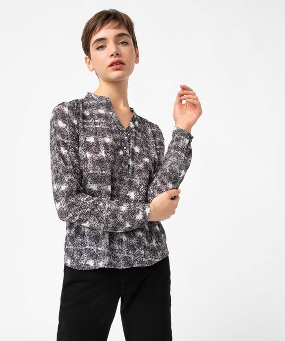 Blouse femme à motifs avec manches retroussables vue1 - GEMO(FEMME PAP) - GEMO