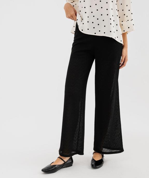 Pantalon large en maille ajourée femme vue1 - GEMO(FEMME PAP) - GEMO