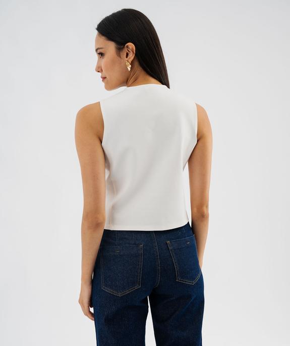 Gilet de costume sans manches à boutons dorés femme vue3 - GEMO(FEMME PAP) - GEMO