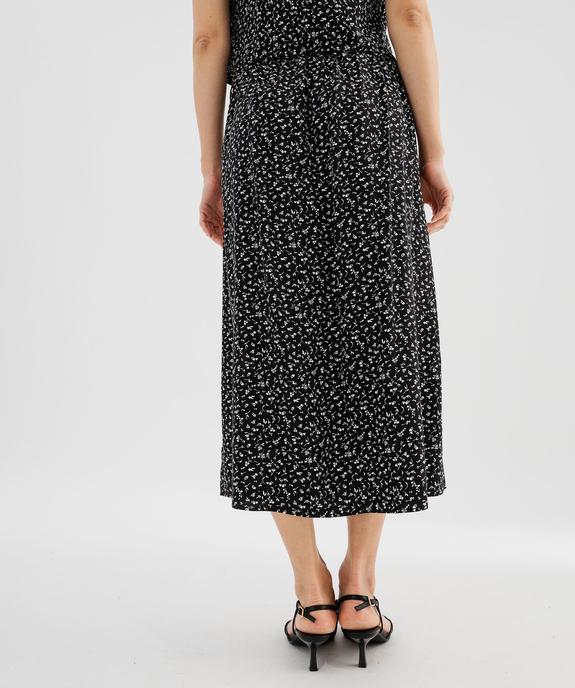 Jupe à taille élastiquée en viscose fluide imprimée femme vue4 - GEMO 4G FEMME - GEMO