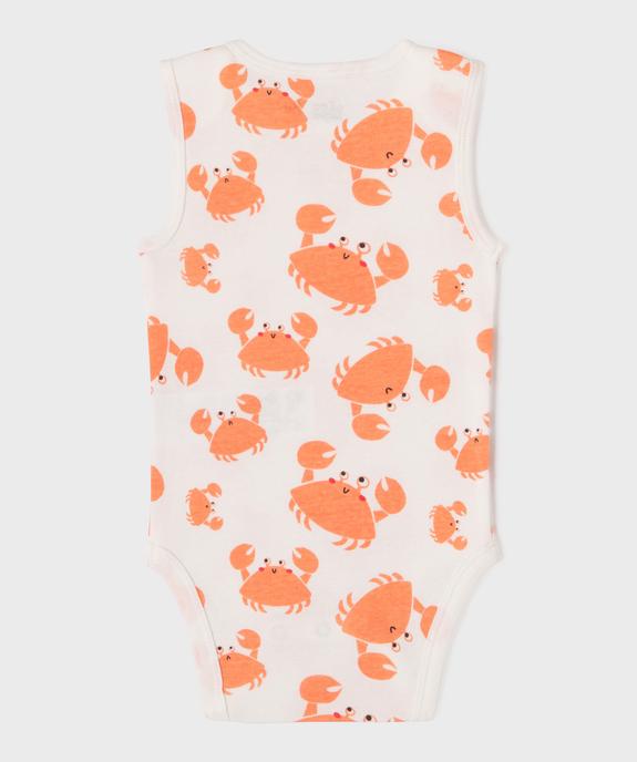 Body sans manches motif crabe bébé (lot de 3) vue3 - GEMO 4G BEBE - GEMO