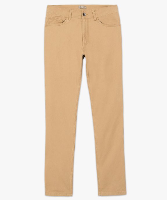 Pantalon homme 5 poches coupe regular en toile unie vue4 - GEMO (HOMME) - GEMO
