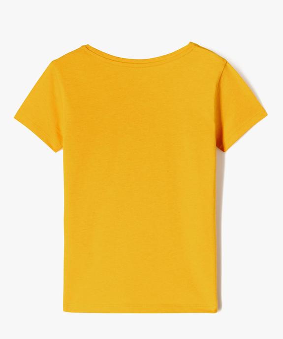 Tee-shirt à manches courtes uni fille vue3 - GEMO 4G FILLE - GEMO