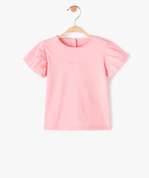 Tee-shirt bébé fille avec manches fantaisie vue1 - GEMO(BEBE DEBT) - GEMO