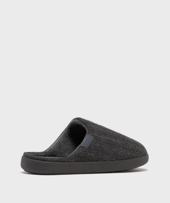 Chaussons mules à rayures multicolores homme - Isotoner vue4 - ISOTONER - GEMO