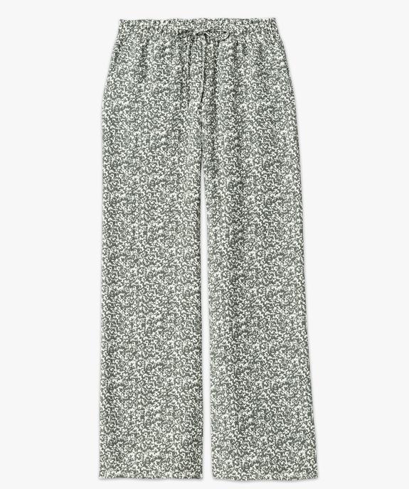 Pantalon large en maille fluide fleurie femme vue4 - GEMO(FEMME PAP) - GEMO