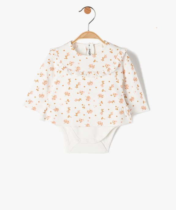 Body bébé fille à manches longues 2 en 1 vue2 - GEMO(BB COUCHE) - GEMO