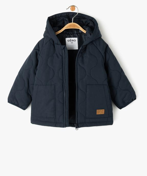 Manteau droit matelassé à capuche bébé garçon vue2 - GEMO 4G BEBE - GEMO