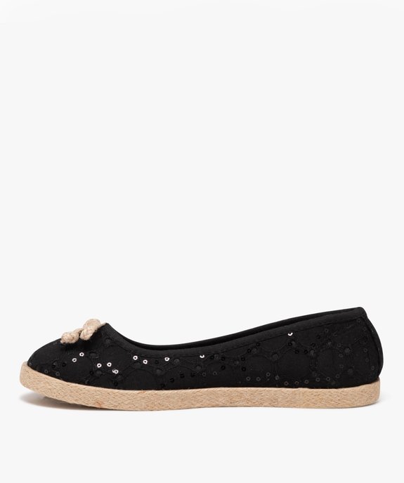Ballerines femme en toile imprimée et semelle corde vue4 - GEMO (SPORTSWR) - GEMO