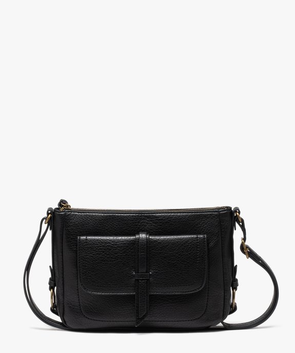 Sac besace zippé en matière grainée femme vue1 - GEMO (ACCESS) - GEMO