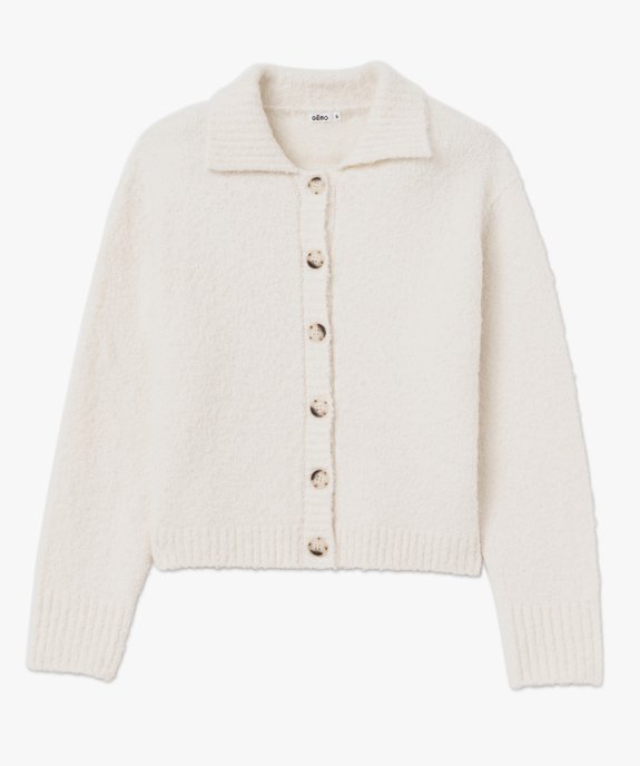 Gilet à grand col en maille bouclette femme vue4 - GEMO(FEMME PAP) - GEMO