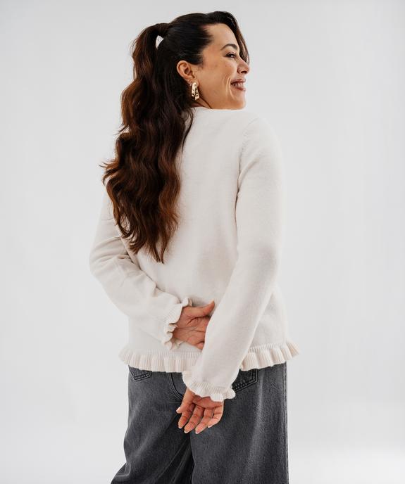 Gilet à petits boutons irisés et finitions volantées femme grande taille vue4 - GEMO (G TAILLE) - GEMO