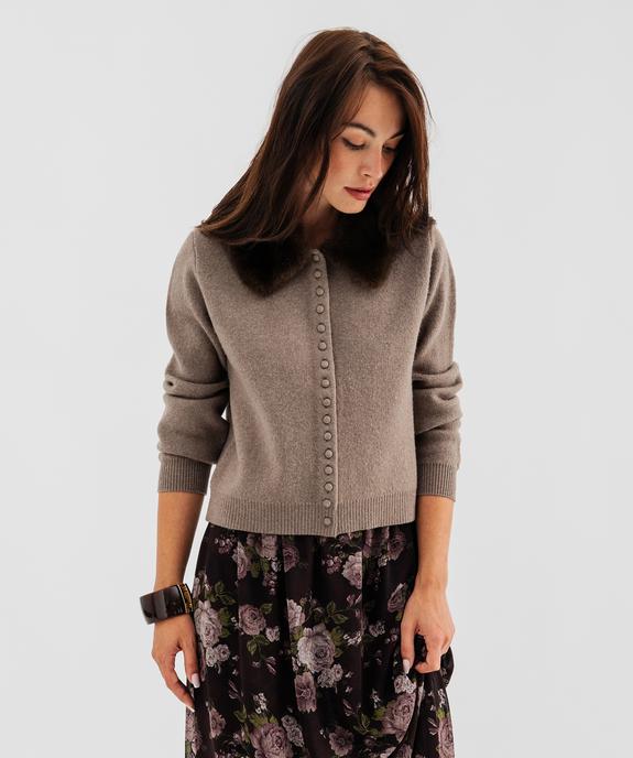 Gilet col amovible femme vue3 - GEMO(FEMME PAP) - GEMO