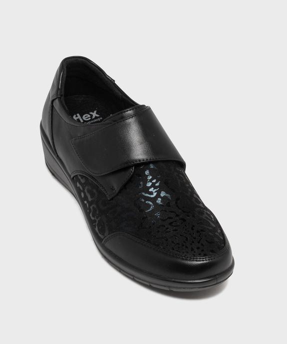 Derbies confort à scratch à talon compensé femme vue11 - G'FLEX - GEMO