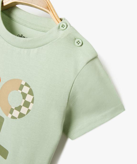 Tee-shirt manches courtes avec message famille bébé garçon vue2 - GEMO(BEBE DEBT) - GEMO