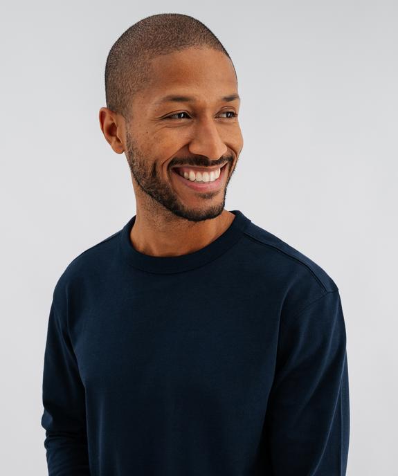 Tee-shirt manches longues et col rond en coton résistant homme vue2 - GEMO (HOMME) - GEMO