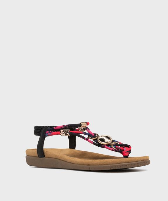 Sandales femme à entre-doigts et fines brides foulard vue8 - EMILIA ROSA - GEMO