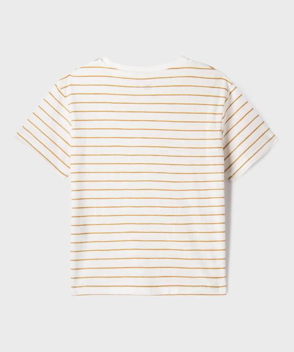 Tee-shirt manches courtes à rayures garçon vue4 - GEMO 4G GARCON - GEMO