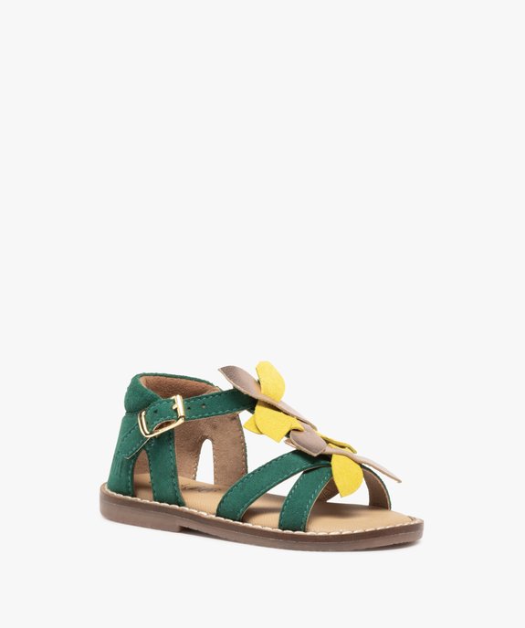 Sandales bébé fille dessus cuir en forme de fleurs – NA! vue2 - NA! - GEMO