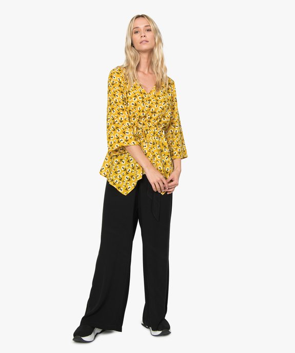 Blouse femme à motifs fleuris avec taille ajustable vue5 - GEMO(FEMME PAP) - GEMO
